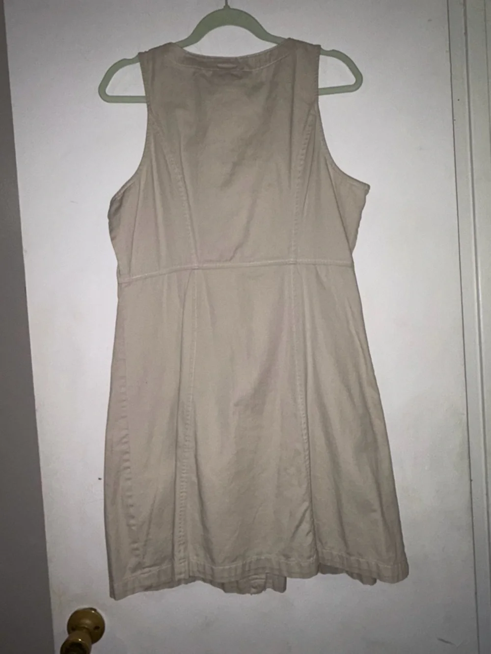 Vintage Dockers khaki Sleeveless Button-Front Midi Dress - Picture 5 of 7